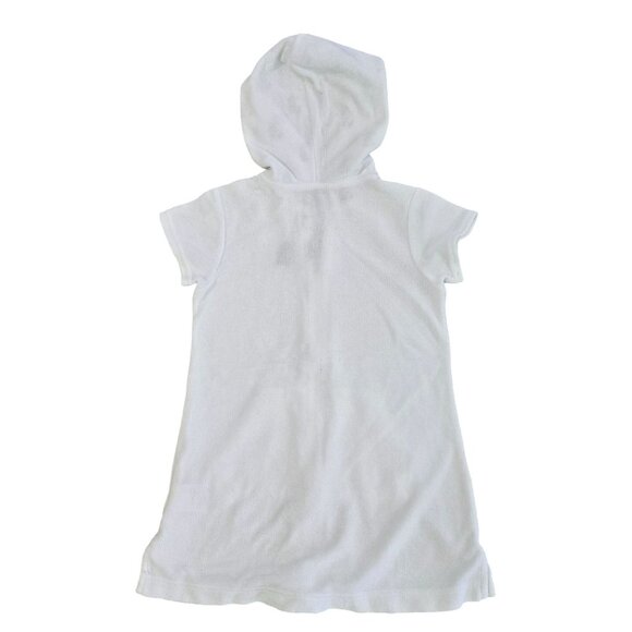 Disney Parks White Hooded Cover-Up Dress With Zipper Mickey Mouse Print Kids XS - Picture 4 of 5